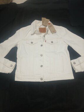 Levi's Original Trucker Jacket Women's Small White Denim New with Tags